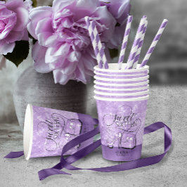 Gobelets En Papier Parties scintillant et brillant 16 V2 Violet ID675