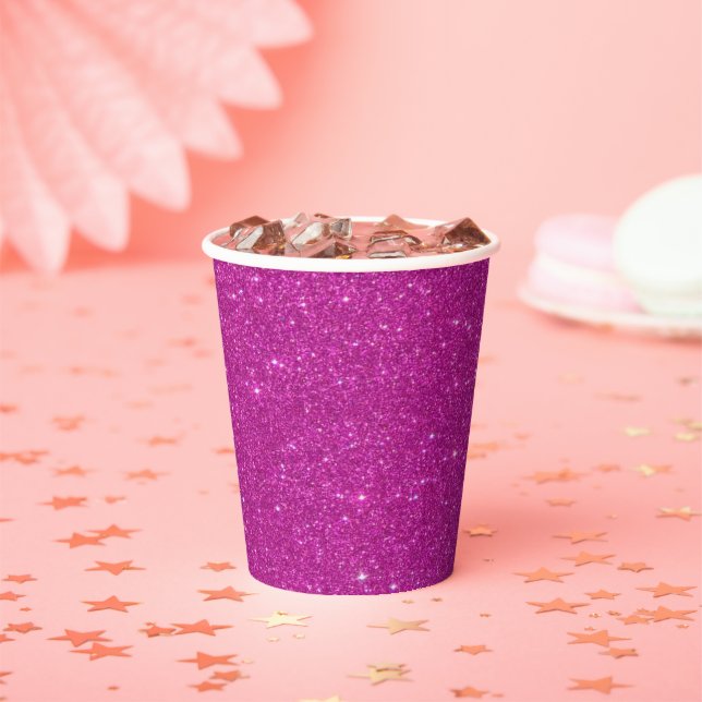 Gobelets En Papier Parties scintillant rose chaud (Insitu)