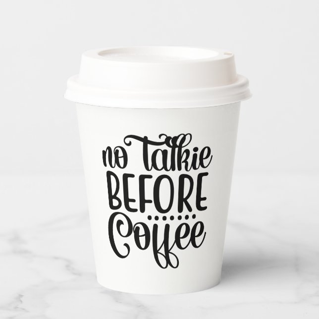 Gobelets En Papier Pas De Talkie Avant Le Café. (Recto)
