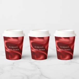 Gobelets En Papier Passion Rouge Romantique Fausse Satin Mariage