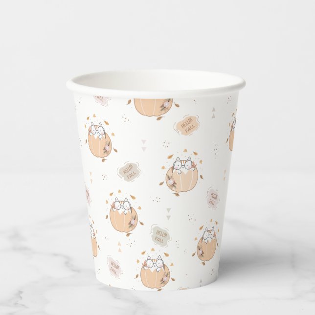 Gobelets En Papier Pastel Autumn Cute Cats (Recto)