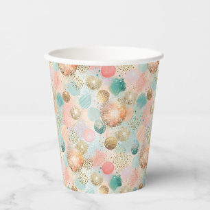 Gobelets En Papier Pastel Confetti Parties scintillant Motif Abstrait