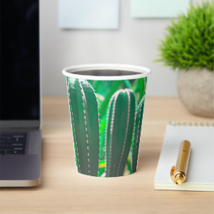 Gobelets En Papier Pastel Green cactus plante pastel feuille
