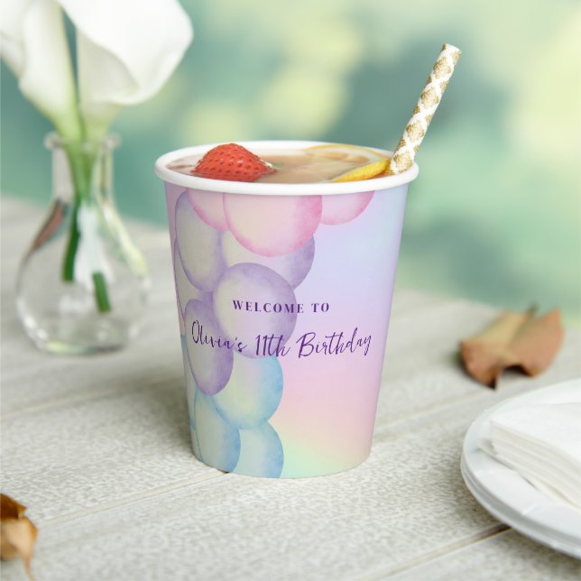 Gobelets En Papier Pastel Iridescente Balloon Arch Coupes de papier d (Insitu)