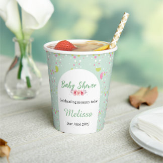 Gobelets En Papier Pastel polka dots baby shower