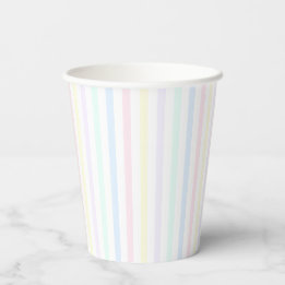 Gobelets En Papier Pastel Rainbow Candy Stripe Retro