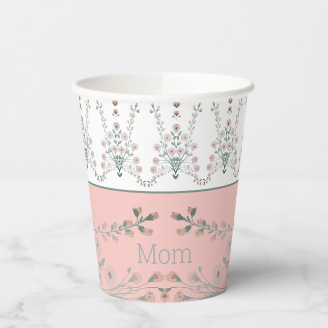 Gobelets En Papier Pastel Rose Et Turquoise (Gauche)