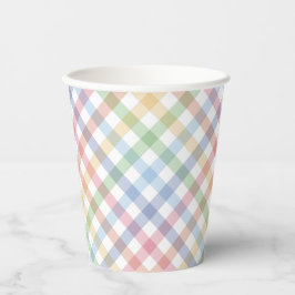 Gobelets En Papier Pastille arc-en-ciel en vichy mignon ressort simpl