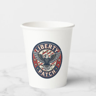 Gobelets En Papier Patch de liberté patriotique Broderie