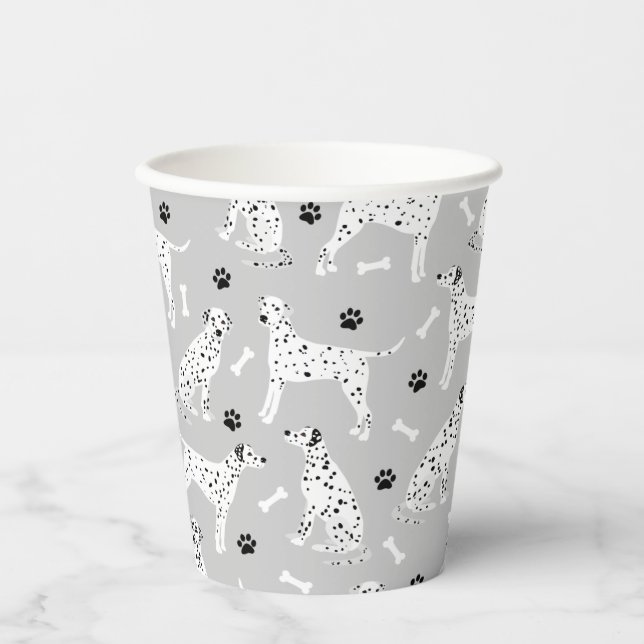 Gobelets En Papier Pâtes et os dalmatiens (Recto)