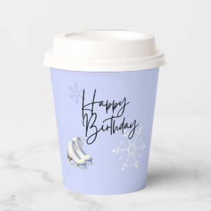 Gobelets En Papier Patinage sur glace Fête d'anniversaire d'hiver