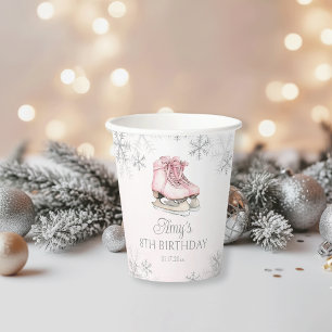 Gobelets En Papier Patinage sur glace Flocon de neige Anniversaire Ro