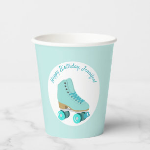 Gobelets En Papier Patinage turquoise Graphique Roller Patinage à th
