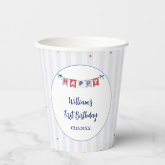 Gobelets en papier patriotiques rouge blanc & bleu