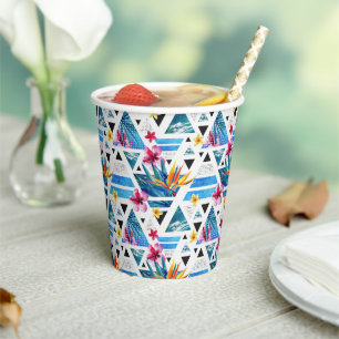 Gobelets En Papier Patters de Geometric Tropical