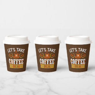 Gobelets En Papier pause café mignon mot bar