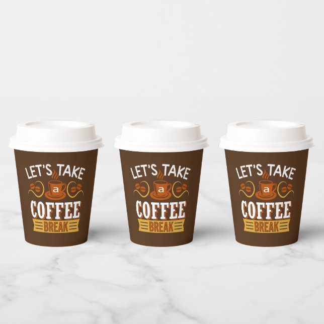 Gobelets En Papier pause café mignon mot bar (Multi)