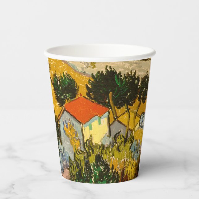 Gobelets En Papier Paysage avec Maison et PloughmaVincent van Gogh (Verso)