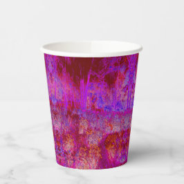 Gobelets En Papier Paysage impressionniste Trippy Red et Magenta