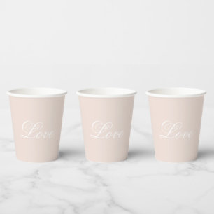 Gobelets En Papier Peach Blush Love Toujours Mariage