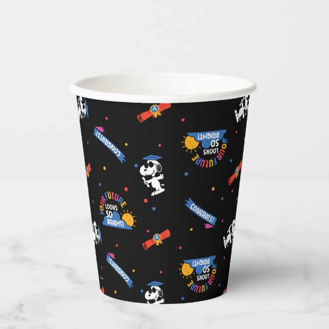 Gobelets En Papier Peanuts Snoopy Your Future Looks Bright Graduation (Recto)