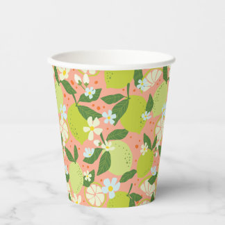 Gobelets En Papier Pêche du jardin d'agrumes