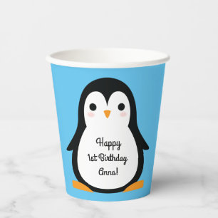 Gobelets En Papier Penguin mignon Hiver 1er anniversaire fête