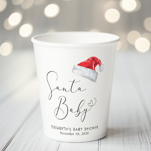 Gobelets En Papier Père Noël Baby Christmas Baby shower