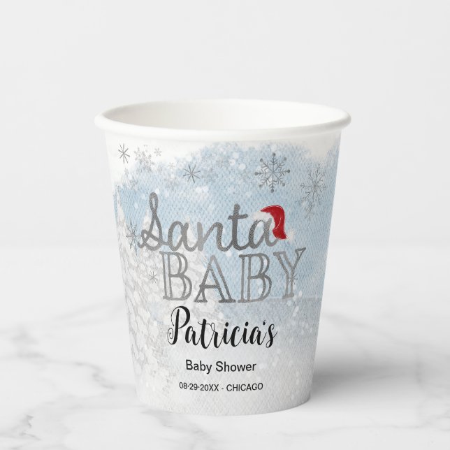 Gobelets En Papier Père Noël Baby Christmas Boy Baby shower (Recto)