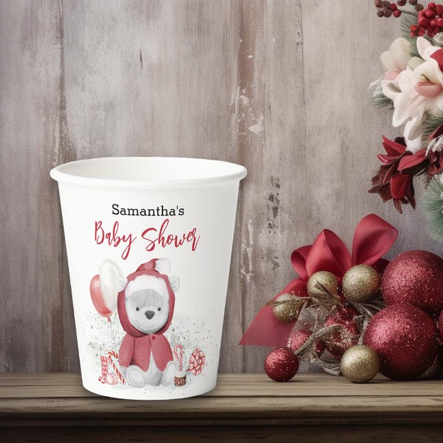 Gobelets En Papier Père Noël Baby Polar Teddy Bear Noël (Créateur téléchargé)