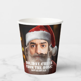 Gobelets En Papier Père Noël instantanée ! Ajoute juste ton visage.