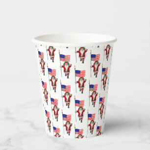 Gobelets En Papier Père Noël patriotique visite USA