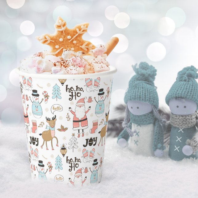 Gobelets En Papier Père Noël, Snowman, Reindeer Motif ID559 (Créateur téléchargé)