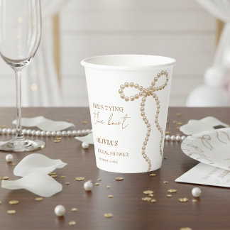 Gobelets En Papier Perle Bow Elle se marie Bow Réception de mariage