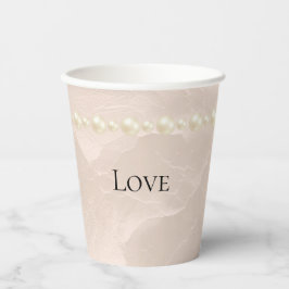 Gobelets En Papier Perles Chic Glam Ivory blush Mariage  