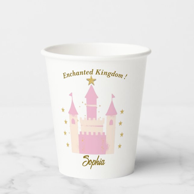 Gobelets En Papier Personalized Enchanted Castle Glass | "Princess Pa (Recto)