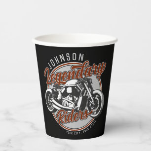 Gobelets En Papier Personalized Motorcycle Legendary Rider Biker