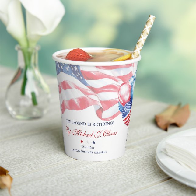 Gobelets En Papier Personalized U.S. Military Retirement (Insitu)