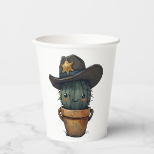 Gobelets En Papier Personnage de shérif Pique-Cactus