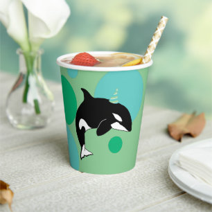 Gobelets En Papier Personnalisable Orca Killer Whale Anniversaire