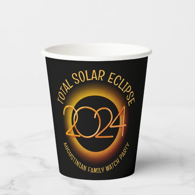 Gobelets En Papier Personnalisé 2024 TOTAL SOLAR ECLIPSE (Recto)