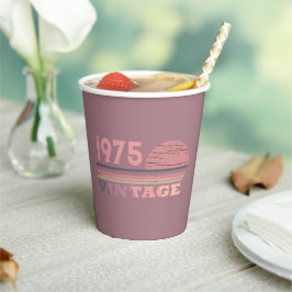 Gobelets En Papier Personnalisé cinquante vintage fête du 50e anniver