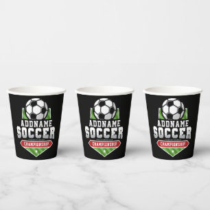 Gobelets En Papier Personnaliser Football AJOUTER TEXTE Varsity Team