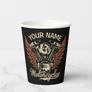 Gobelets En Papier Personnaliser Motocyclettes Motocyclettes Garage