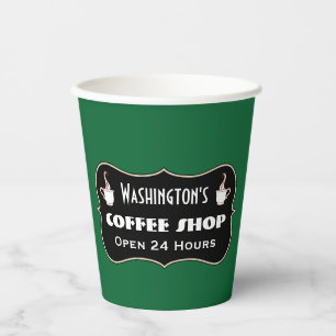 Gobelets en papier personnalisés pour café vert