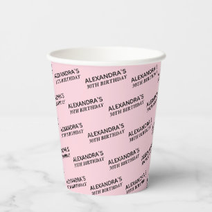 Gobelets en papier personnalisés Rose Pâle pour 30