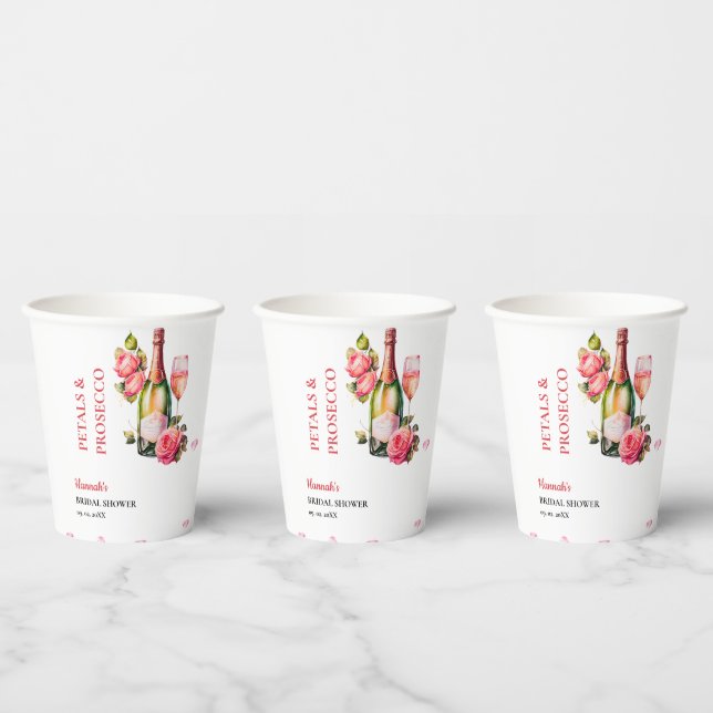 Gobelets En Papier Pétales et Prosecco Fête de Mariage (Multi)