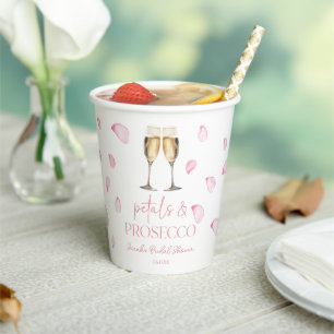 Gobelets En Papier Pétales & Prosecco Champagne Enterrement de Vie de