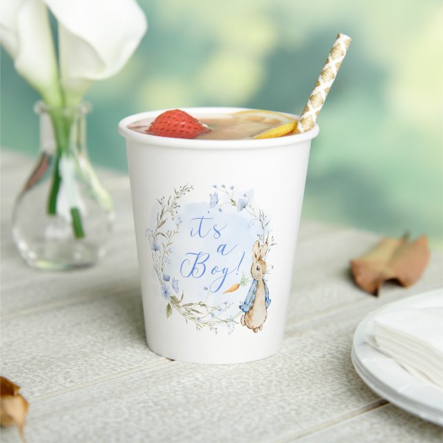 Gobelets En Papier Peter Rabbit Bleu C'est un garçon tasses de papier (Insitu)