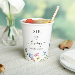 Gobelets En Papier Peter Rabbit Sip Sip Hooray Baby shower Floral